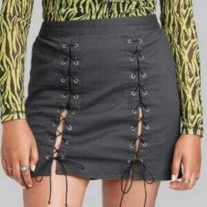 Wild Fable Black Lace-Up Mini Skirt